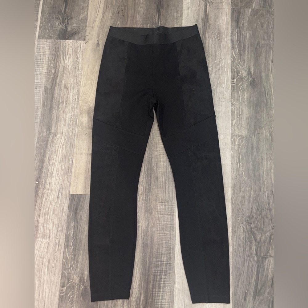 BCBG Max Azria Black Ponte Moto Leggings Size S Stretch Slim Fit